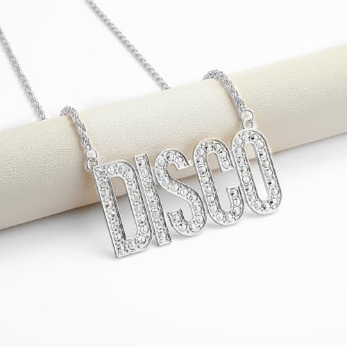 Disco Necklace for Men,Disco Gold Chain Necklace 70s Party Chain Jewelry,70s Disco Accessories, Disco Costume Accessories for 50S 60S 70S 80S Disco Theme Party2