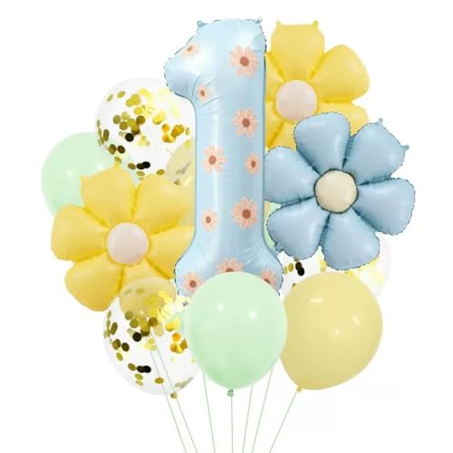 Daisy 1st Birthday Party Decorations Balloon,40inch Light BlueNumber Balloon 1 Flower Balloons，Daisy Birthday Party Decorations for 1 Year Old，Daisy 1st Birthday Party Supplies (Light Blue Number 1)