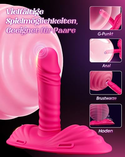 Cacuola Aufsitz Dildo Vibrator mit Stoßfunktion Reibungsfunktion, Vibratorensets für Frauen Sex Spielzeug für die Frau Paare Vibration mit Gurte für Anal Klitoris Stimulator Sexspielzeug-Sets