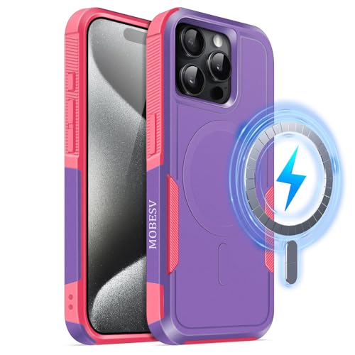 MOBESV Coque Magnétique pour iPhone 15 Pro Max 6,7 Pouces, Étui Compatible avec MagSafe, Housse de Téléphone Antichoc Mat Satiné (Violet pâle) MOBESV Coque Magnétique pour iPhone 15 Pro Max 6,7 Pouces, Étui Compatible avec MagSafe, Housse de Téléphone Antichoc Mat Satiné (Violet pâle)