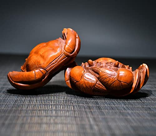 Crabe en buis sculpté main un duo symbolique de réussite - 6