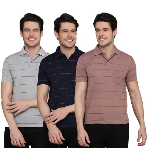 Image of INKKR Striped Polo Neck T-Shirt Dora Combo