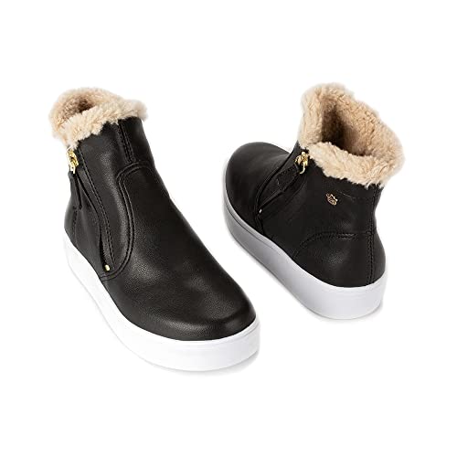 Pink Cats, Tenis Abotinado Infantil Preto, Meninas, Preto (Black), 33