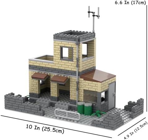 Lemess Military House WW2 Base Building Set, 349 Pcs Military Base Building Sets, WW2 House Building Block, - 3