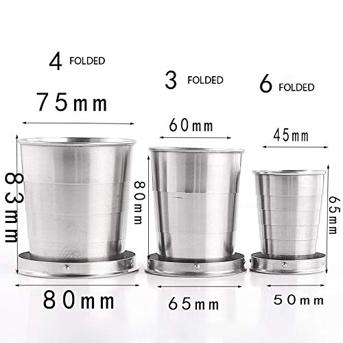 Vastigo Set Di 2 Tazze Da Campeggio In Acciaio Inox | Manici Pieghevoli | Doppia Parete | Capacità 10 Oz (296 Ml) | Lavabili In Lavastoviglie - 4
