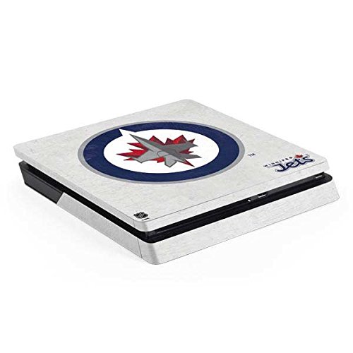 Skinit Decal Gaming Skin Compatible with PS4 Slim - Officially Licensed NHL Winnipeg Jets Distressed Design