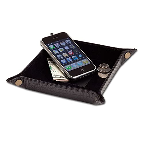 Caddy crocodile noir Dacasso en cuir luxueux pour bureau de prestige