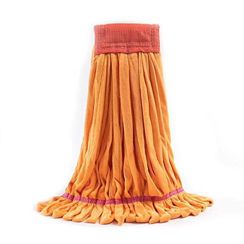 Image of Matthew Cleaning Microfiber Tube Mop(Large,Orange,3Pack) Heavy Duty Mop Head Replacement,Excellent Absorbency,Premium launderability,Reusable,Loop end for Home,Commercial and Industrial Use