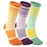 TikMox Crew Toe Sock, Ankle Sock for Women, Arch Support, Running Five-Toe...