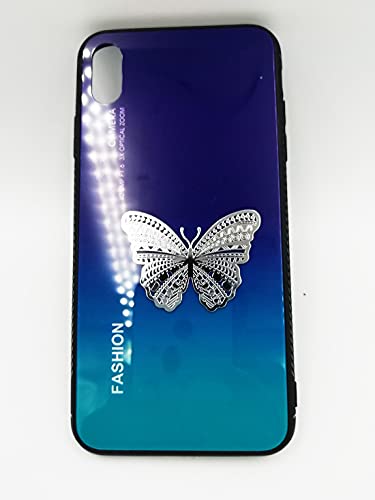 2 x Metall-Schmetterlings-Aufkleber aus Chrom, für Handy, Laptop, iPad, Autoaufkleber (Silber)