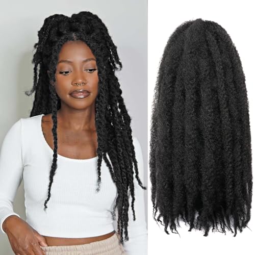 Marley Twist Braiding Hair-24Inch 8packs Cuban Twist Hair Soft Marley Hair for Black Women (1B, 24 Inch (Pack of 8))