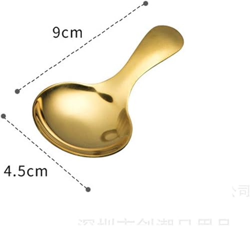 Miniatura 2 de Cucharas de servir de acero inoxidable con mango corto, cuchara de especias de sal y azúcar, cucharas de café y té, mini cucharas de sal (doradas, 1