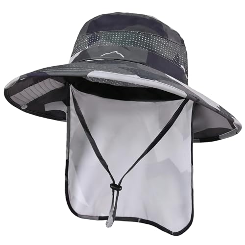 Image of Sun Hats for Men Women, UPF 50+ Protection Fishing Hat with Neck Flap