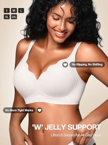 Image of Wireless Jelly Bras for Women No Underwire with Support - S-2XL Seamless Bralettes Everyday Comfort Tshirt Padded Bra