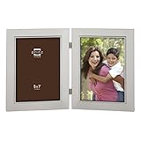 Prinz 2-Opening Beldon Hinged Metal Frame, 5 by 7-Inch, Silver