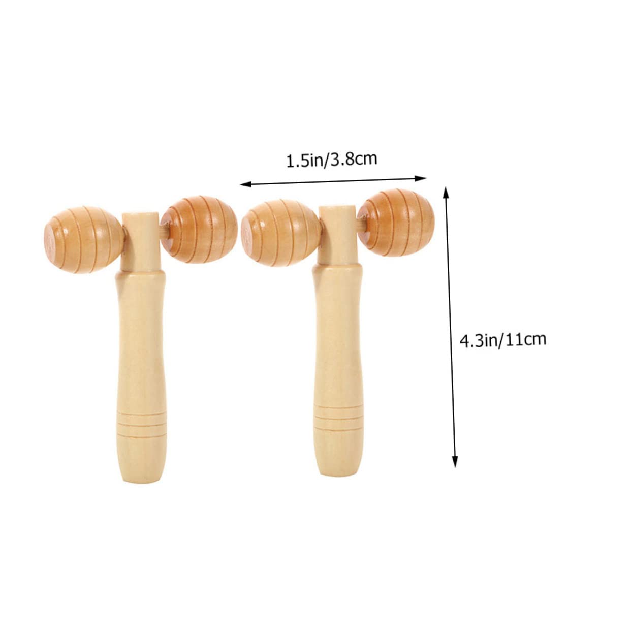 FOMIYES Mini Roller Massage Hammer 2pcs Wooden Hand Massager for Full Body Massage Face Back Legs Shoulder