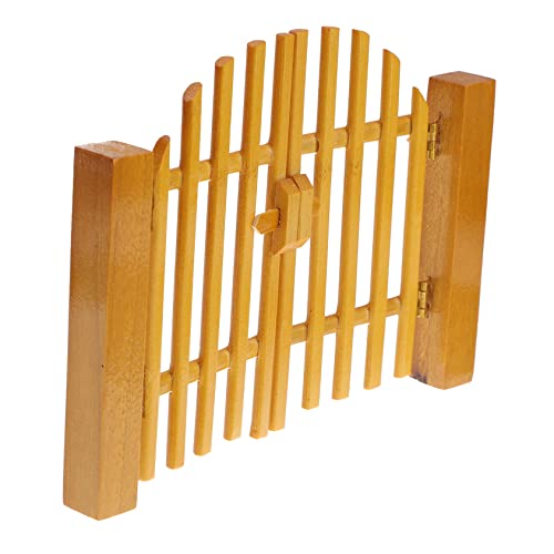 Toyvian 2 STK Simulationsornamente Aus Holztüren Tor Outdoor-laufstall 1:12 Zubehör Miniatur Holz Gartentor Puppenhäuser Gartentür Lattenzaun Aus Holz FüR Miniatur-GäRten Und PuppenstubenmöBel