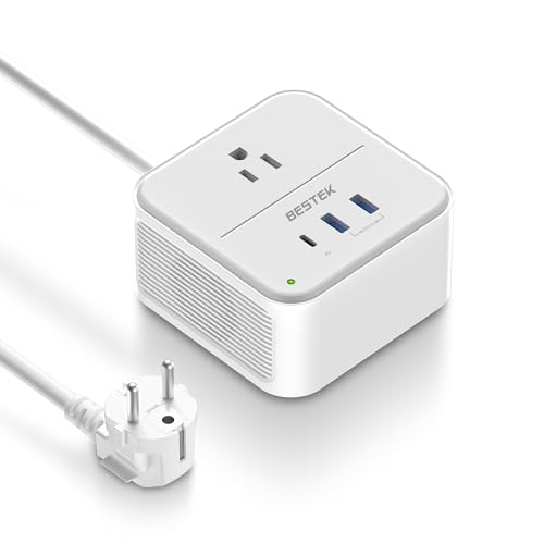 BESTEK 2000W Voltage Converter US to Europe 220V to 110V Converter Pure Sine Wave with PD 35W USB-C for Hair Dryer/Curling Iron/Phone Travel Adapter for Europe/Italy/France (White) - Main Image