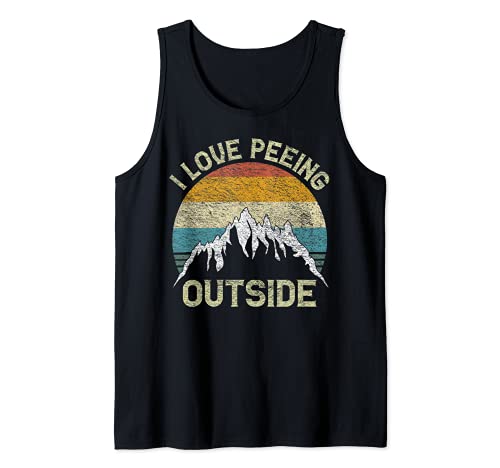 I Love Peeing Outside Funny Outdoor Camping Lover Hiking Camiseta sin Mangas