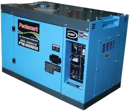 Pentamark Silent Diesel Generator, 7.5KVA, 477CC Engine, 220V, 50Hz, Air-Cooled, Key Start, 20L Tank, 100x80x60cm, PTM-7500DGS Model