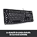 immagine 3Logitech Tastiera Cablata K120 per Windows, Dimensioni Regolari, Resistente ai Liquidi, Barra Spaziatrice Curva, PC / Notebook, Layout QWERTY Italiano, Colore Nero