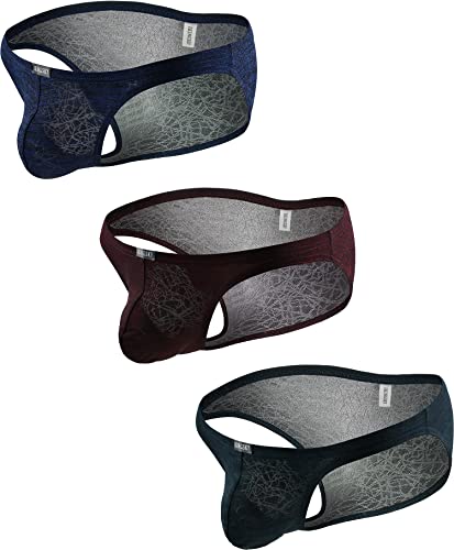 IKINGSKY Men's Breathable Pouch Briefs Sexy Bulge Bikini Underwear Low Rise Mens Under Panties