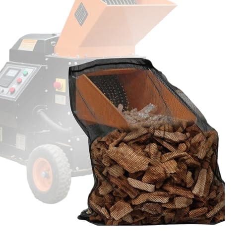 Sac de déchiqueteuse à bois | Sac de déchiquetage 48,43 x 23,62 pouces | Fourre-tout en maille | Collecteur de broyeur à cordon de serrage, pour jardin, pelouse, aménagement paysager, travaux de netto