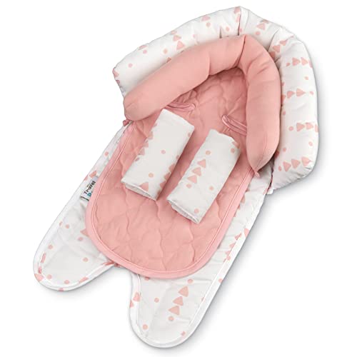 Image of GoldBug Baby & Toddler 2-in-1 Car Seat Head Support + Strap Covers - Arrow