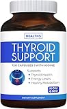 Thyroid Support with Iodine (120 Capsules & Non-GMO) Improve Your Energy & Increase Metabolism - Ashwagandha Root - Thyroid Health Complex Supplement