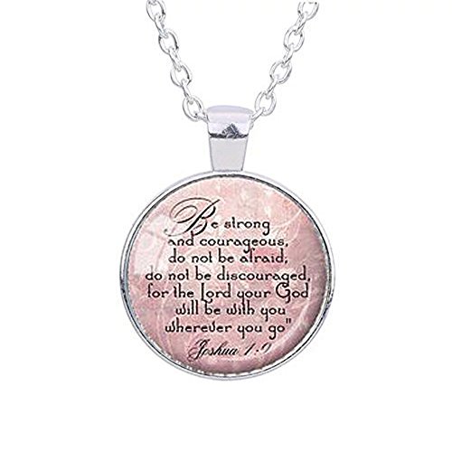SCRIPTURE JEWELRY Encouragement Pendant Joshua 1:9 Bible Quote Jewelry