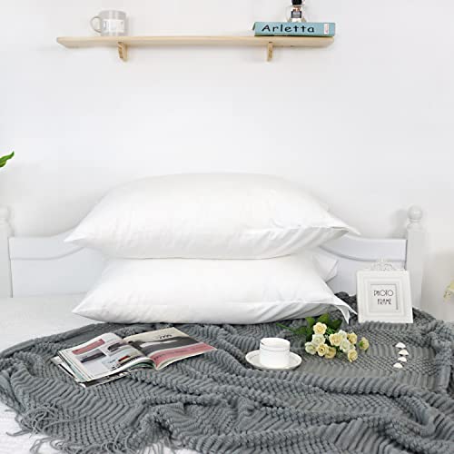 Lemfux 100% Cotton White Pillowcases Queen Size Set Of 2, Soft Breathable Durable Pillow Shams With Decorative Buttons, Luxury Elegant Bed Pillow Covers With Envelope Closure #TOP1