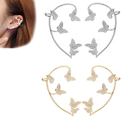Boucles D'Oreilles Papillon en Zircone Pas Besoin D'Oreilles PercéEs Cover