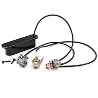 The wiring harness kit is made of high quality material, light weight, strong and durable, ensuring long time use. Suitable for 6 string electric guitar. Pre-wired electric guitar pickup harness,Includes volume and tone pots and output. Pre-wired har...