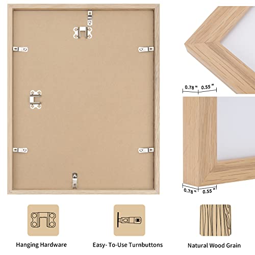 Puthiac 11X14 Oak Wood Picture Frame - Minimalist 11X14 Frame Wood For Wall Art Decor, 11"X14" Natural Solid Wood Poster Frames For Wall Art Photo And Prints (Set Of 3) #TOP2