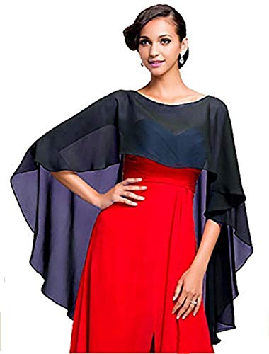 Bridal Womens Chiffon Shawl Wrap Bridal Wedding Cape Evening Prom Ball Wraps