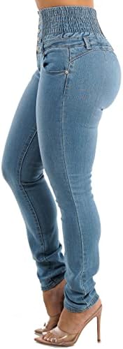 Moda Xpress Womens Juniors Ultra High Spandex Waist Levantacola Skinny Jeans 10476F — view 3