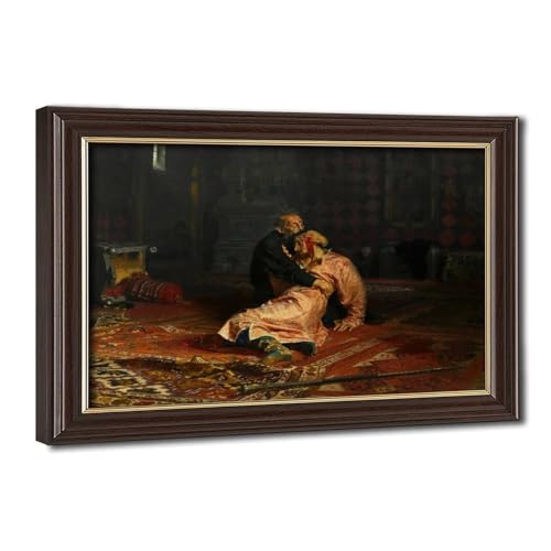 Toile Ivan le Terrible et son fils par Ilya Repin | Cadre en bois suspendu qualitatif