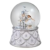 100MM Silver & White Musical Nutcracker Snow Globe by The San Francisco Music Box
