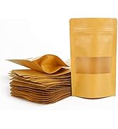 ARTESTAR 100 Stück Kraftpapier Tüten mit Klarem Fenster Kraftpapiertüten Braune Beutel Wiederverw...