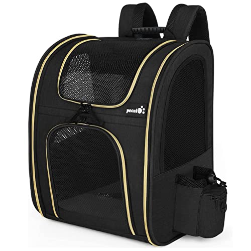 Pecute Pet Carrier Backpack, Cat Backpack Carrier With Breathable Mesh For Small Dogs Cats, Dog Backpack Bag For Hiking Travel Hold Pets Up To 18 Lbs (Black) #TOP5