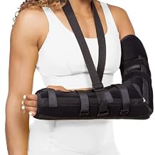 BraceAbility Posterior Long Arm Splint - Elbow Immobilizer Right or Left Forearm Brace with Sling for Fractures, Post-Surgery Recovery, Tendonitis, Bursitis, and Ulnar Nerve Entrapment Relief S