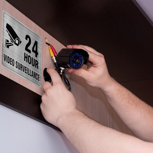 Meitaat VIDEO WARNING SIGN 24 Hour Video Surveillance Sign Aluminum 8 X 6 Inch Self-Adhesive Heavy Duty Metal Waterproof Warning Safety Security Notice thumb #6