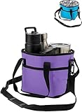 Family Size 4 Compartment Drink Bag, Drink Holder Bag With Adjustable Strap, 2026 New Reusable Insulated Drink 4 Water Bottle Carriers, For Hiking, Walking, Sports, Family Outings & Daily Use (Purple)