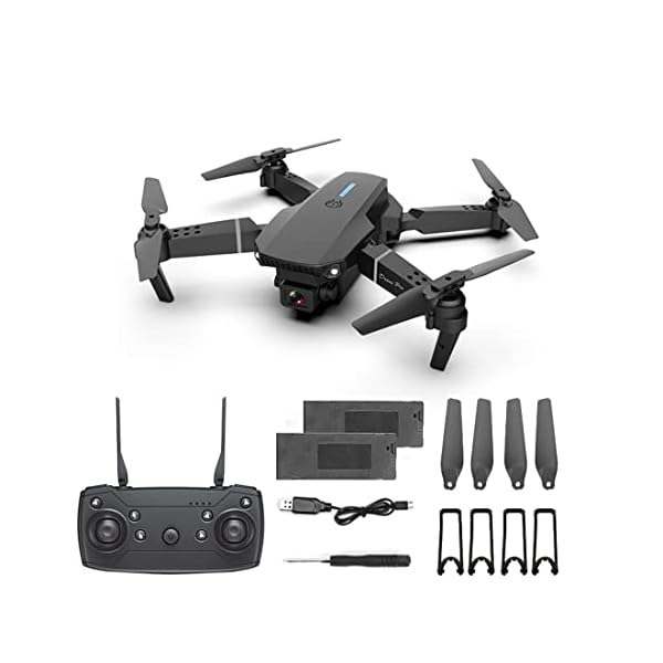 Drone-with-Camera-for-Adults-Kids-Foldable-RC-Quadcopter-Helicopter-Toys-4K-Dual-Cameras-Drone-for-Beginners-One-Key-Start-Altitude-HoldHeadless-Mode3D-Flips-2-Batteries-Carrying-Case-Black