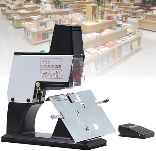 Heavy Duty Electric Saddle Stapler, 9-Speed Adjustable, 100mm Stitch Depth, Desktop Design with Foot Switch for Efficient Binding and Crafting Product