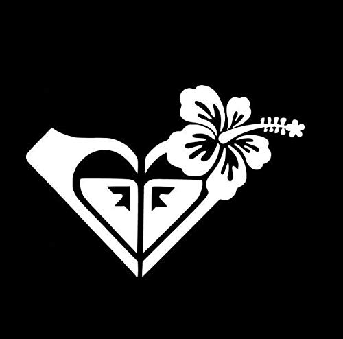 Roxy Hawaiian Flower - Vinyl 5\" (Color: White) Decal Laptop Tablet Skateboard car Windows Stickers