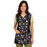 Etrexonline Casaca Mujer Sin Mangas con Botón Uniforme Laboral Limpieza (XXXXL, Corazón)
