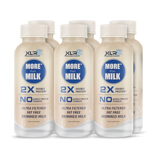Image of XLR8 More than Milk Ultra-Filtered High Protein Skimmed Cow's Milk 250 ml, 2X Protein, Fat Free, No Preservatives (Pack of 6)