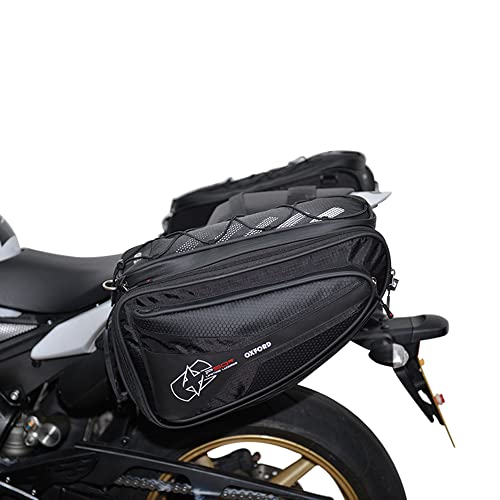 Alforjas Oxford para Motocicleta, Serie R, 50 L, Montaje Universal, Impermeables, Negro