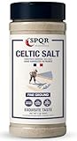 Celtic Salt Fine Ground Unrefined Mineral Sea Salt Hand Harvested in France XL 1 lb. Bottle by SPQR Seasonings